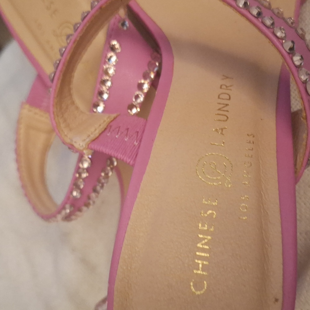 Chinese Laundry Pink Rhinestone Heels - Picture 6 of 7